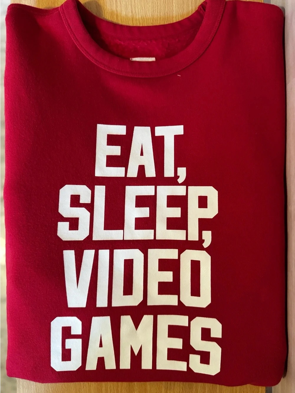 GAP Red Graphic 'Eat, Sleep, Video' Sweatshirt
